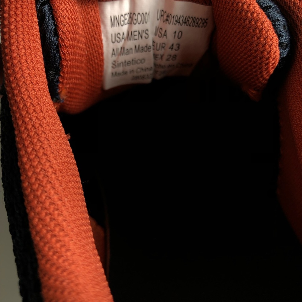 George Men's Navy and Orange Knit Athletic Sneakers Size 10 - Picture 9 of 9